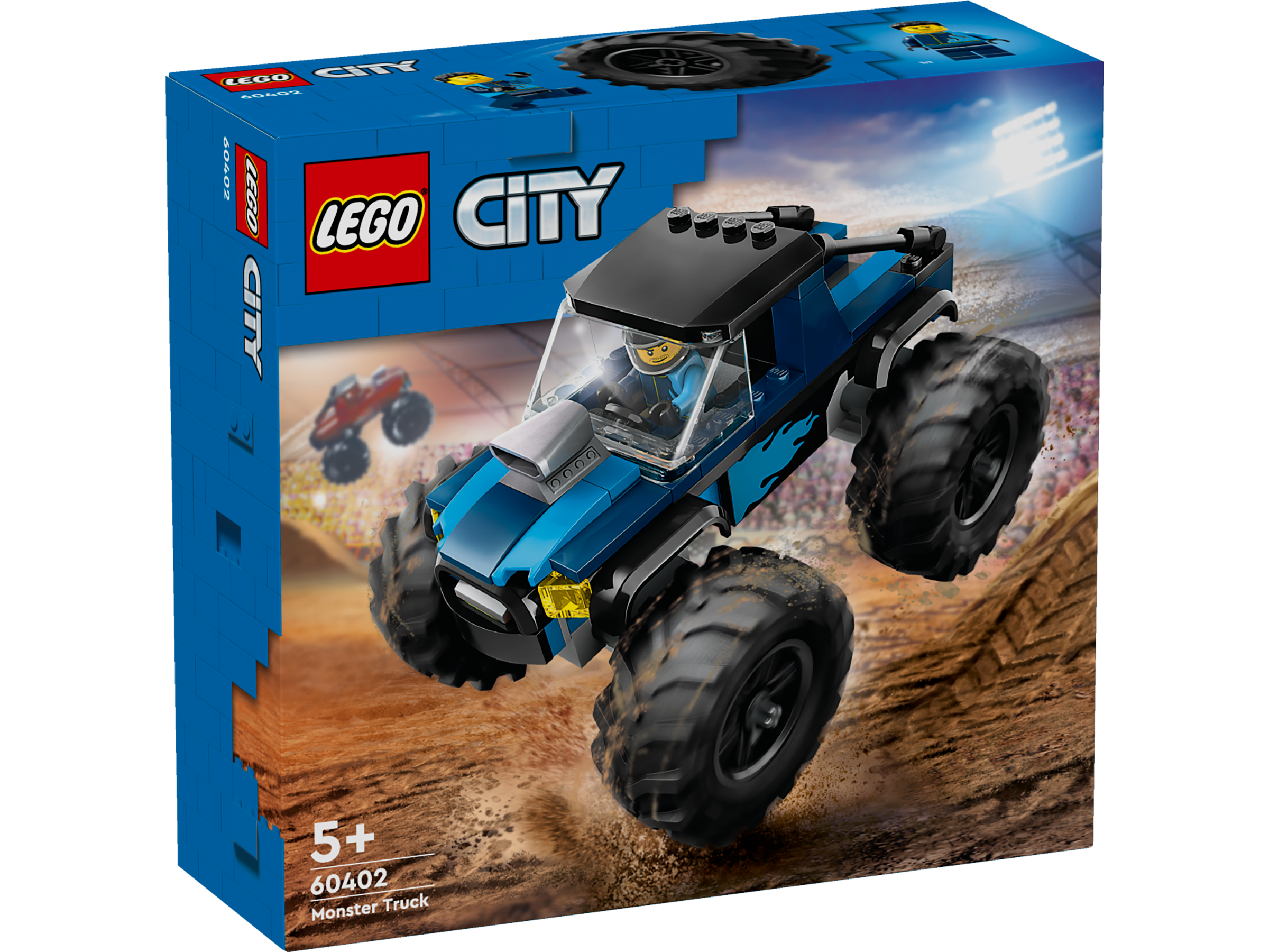 Blauwe monstertruck